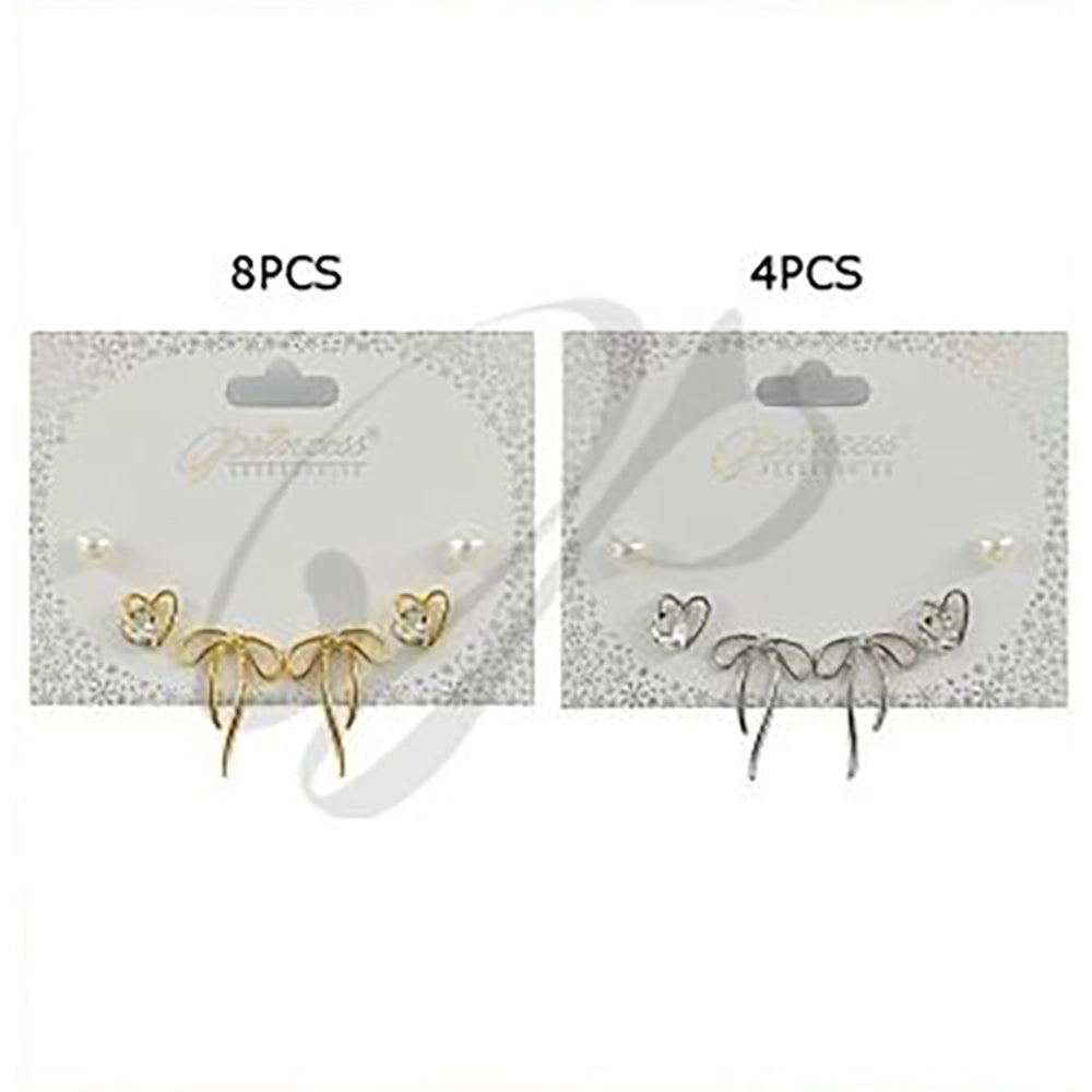 Heart & Ribbon Earring Set (ERM-3294GS)