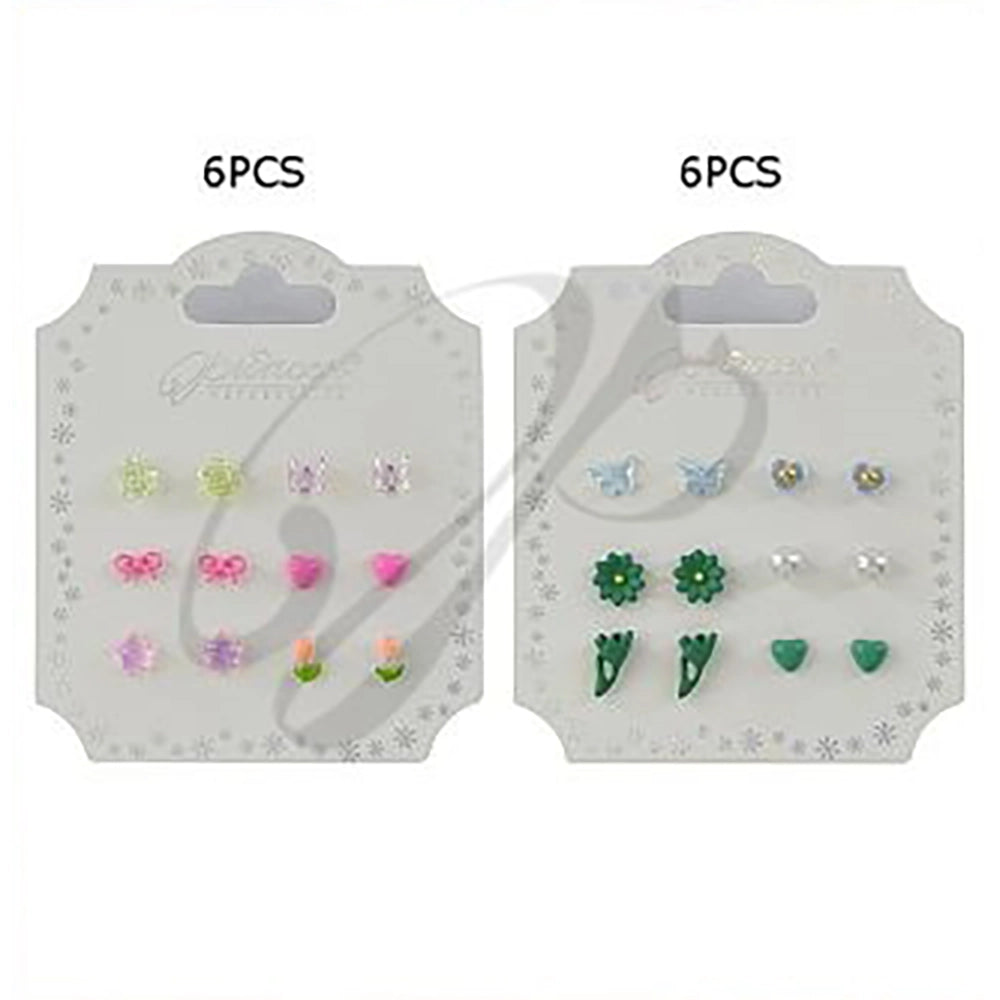 6-Pair Whimsical Stud Earring Set (ERM-5765M)