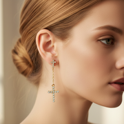 Dainty Rhinestone Cross Earring Set – 2-Pair Gold & Silver Finish Religious Jewelry Pack (ERM-60002GS)