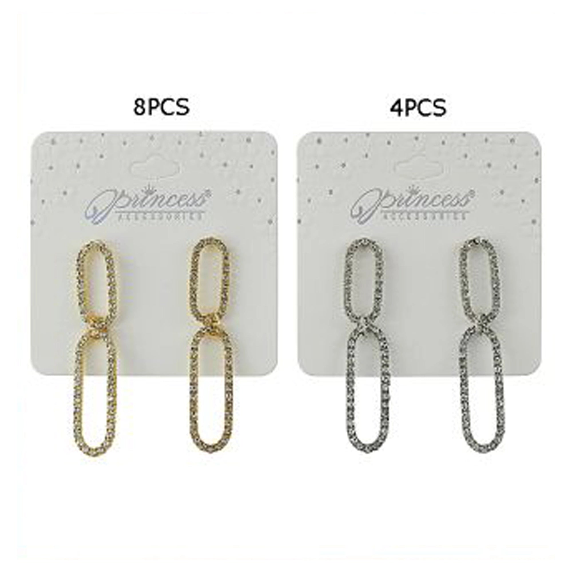 Sparkle in Style: Elegant Rhinestone Pave Double Link Drop Earrings (ES-1122GS)