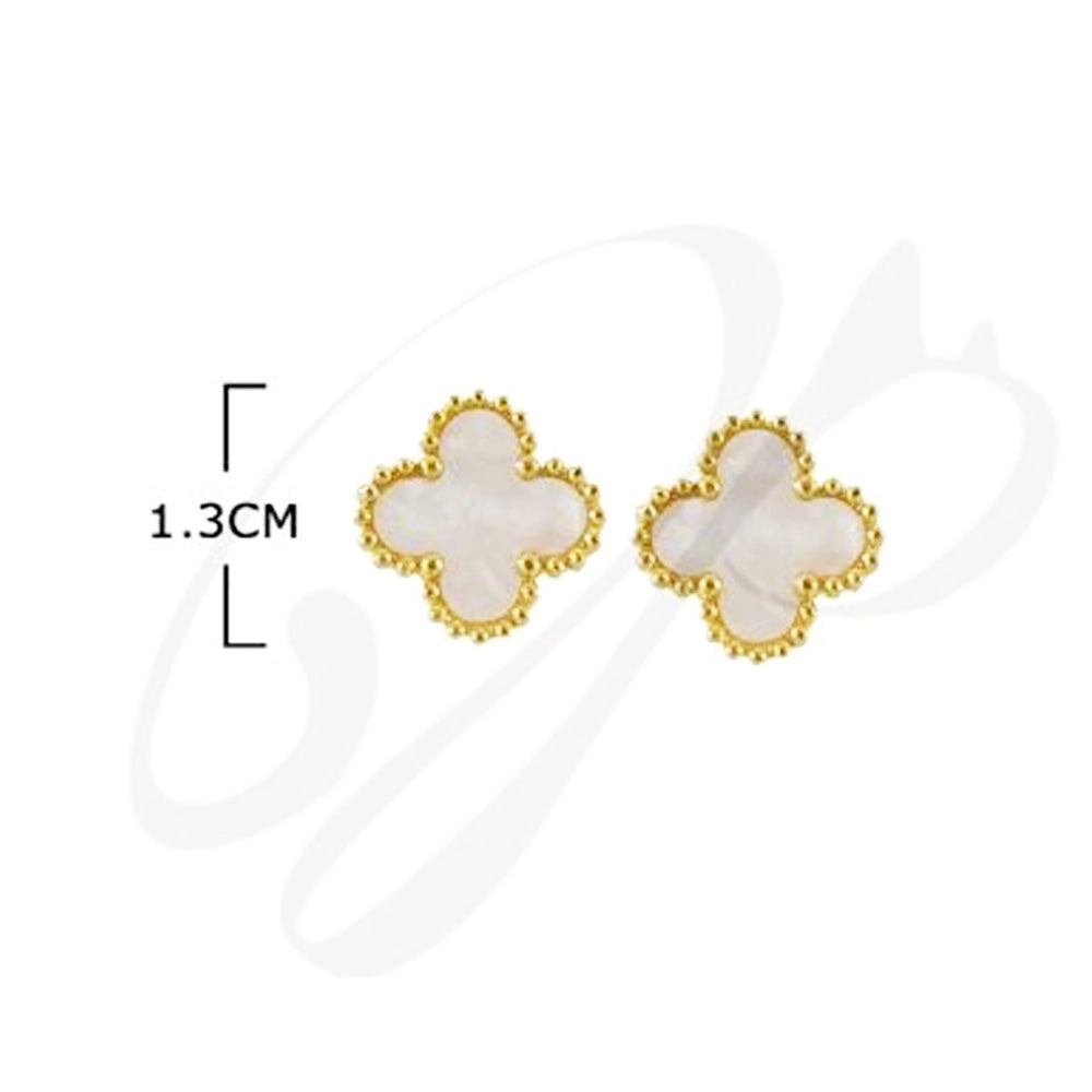 Elegant Four-Leaf Clover Stud Earrings - 1.3cm (ES-30223M)