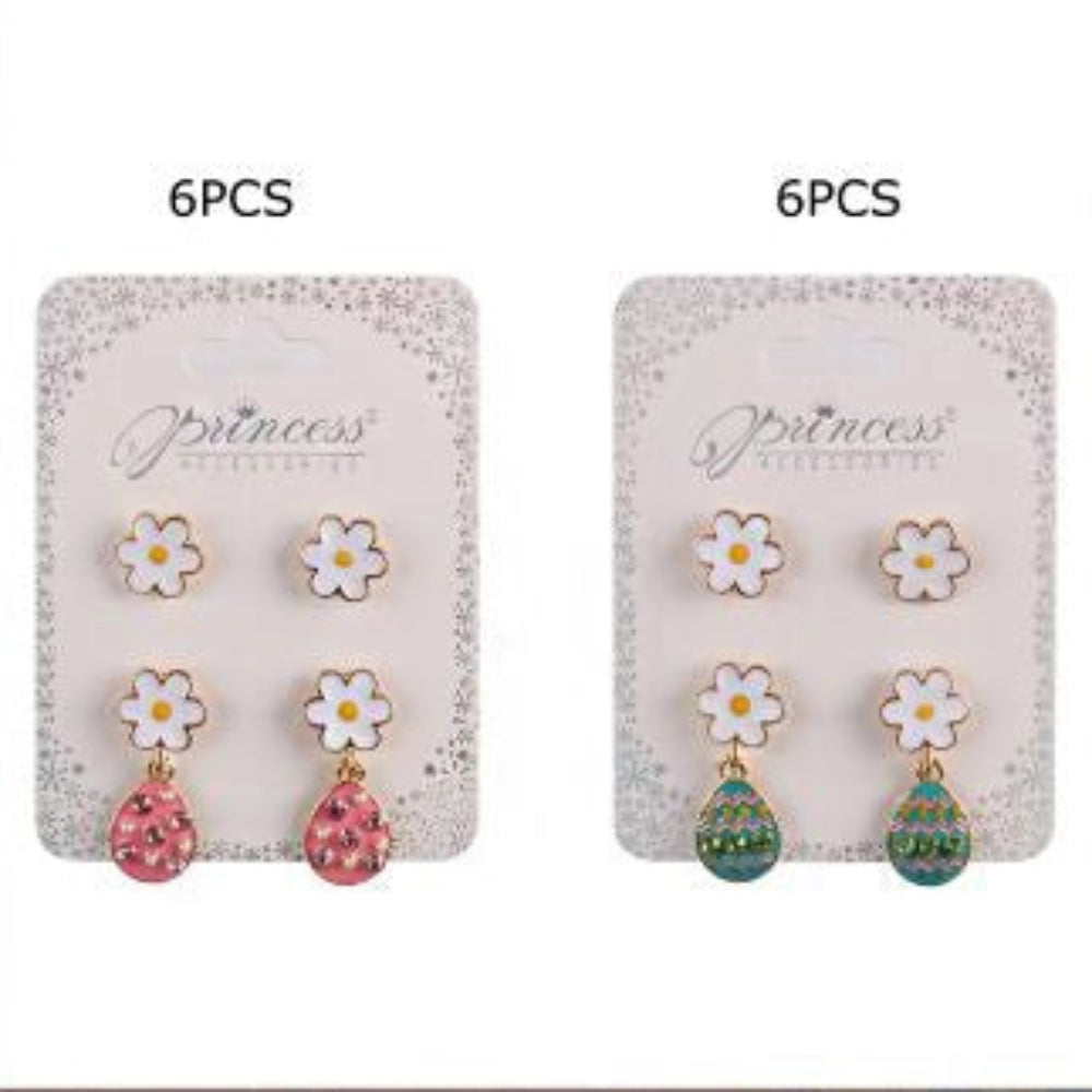 Daisy & Crystal Easter Egg Earring Set – 2-Pair Pack (ES-30232EA)
