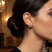 Gorgeous Rhinestone Bow Stud Earrings (ES-50373Y)