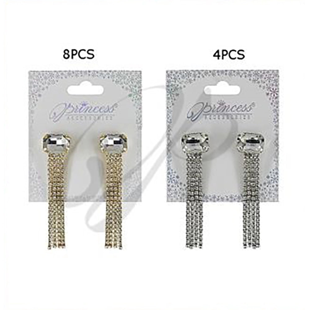Elegant Rhinestone Drop Earrings (ES-70223GS)