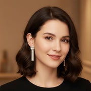 Elegant Rhinestone Drop Earrings (ES-70223GS)