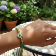 Saint Jude Thaddeus Green Macrame Bracelet Set (12-Pack) - Adjustable