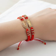 Miraculous Medal Red String Bracelet Set (12-Pack) - Gold-Toned & Adjustable