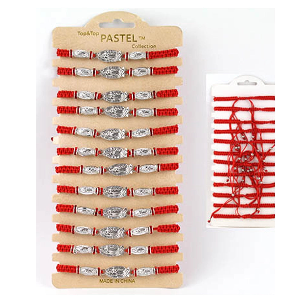 Miraculous Medal Red String Bracelet Set - Adjustable Devotional Jewelry