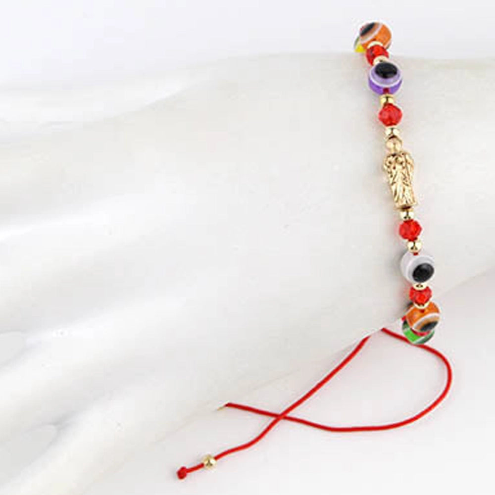 San Judas Tadeo & Evil Eye Protection Bracelet Set- Red String Adjustable Charm Bracelets