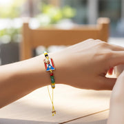 Puerto Rico Flag Charm Beaded Bracelet Set (12 Pack)