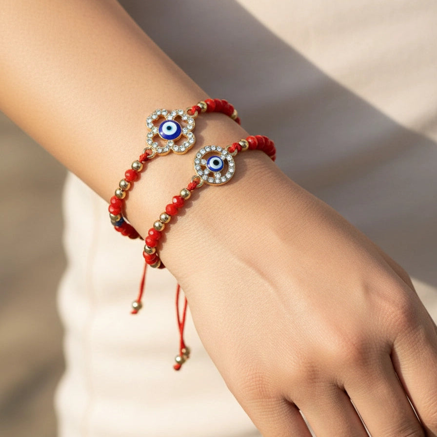 Red String Evil Eye Protection Bracelet Wholesale Lot | Adjustable Macrame Bulk