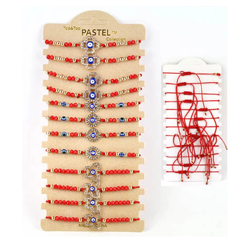 Red String Evil Eye Protection Bracelet Wholesale Lot | Adjustable Macrame Bulk