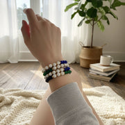 Multi-Color Lava & Glass Bead Bracelet Set - Stackable & Stretch