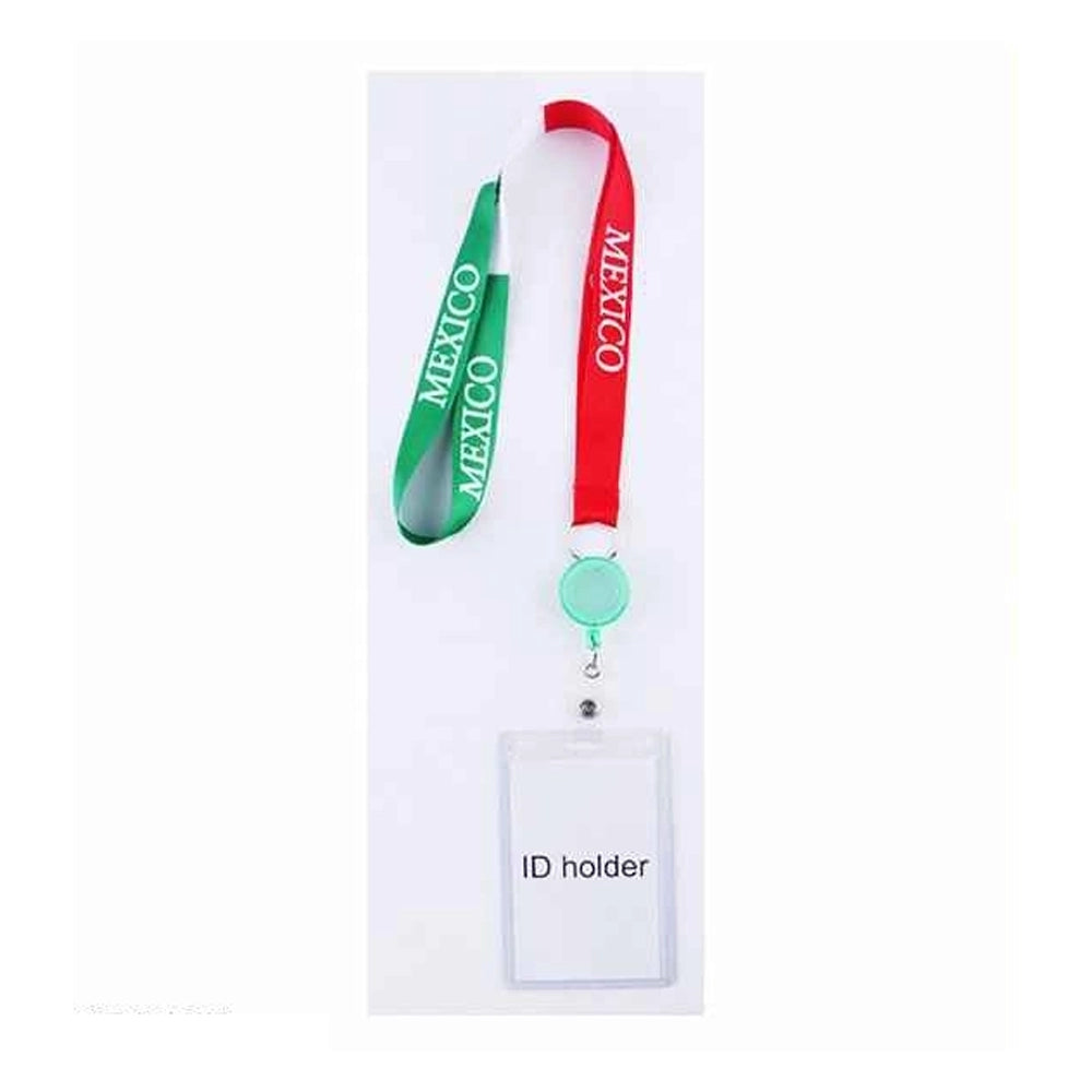 Mexico Flag Themed Lanyard with Retractable Badge Reel & ID Holder (ETC-1588MX)