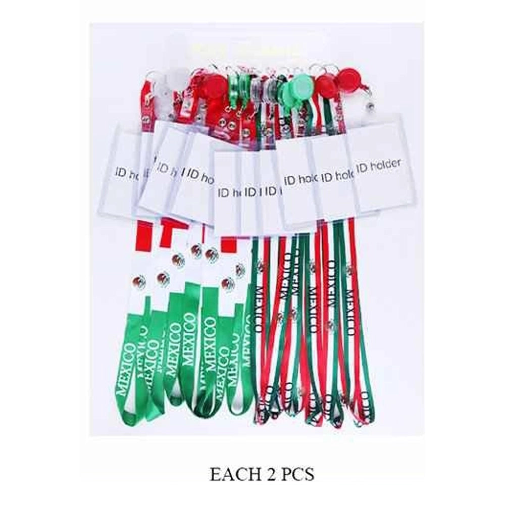 Mexico Flag Themed Lanyard with Retractable Badge Reel & ID Holder (ETC-1588MX)