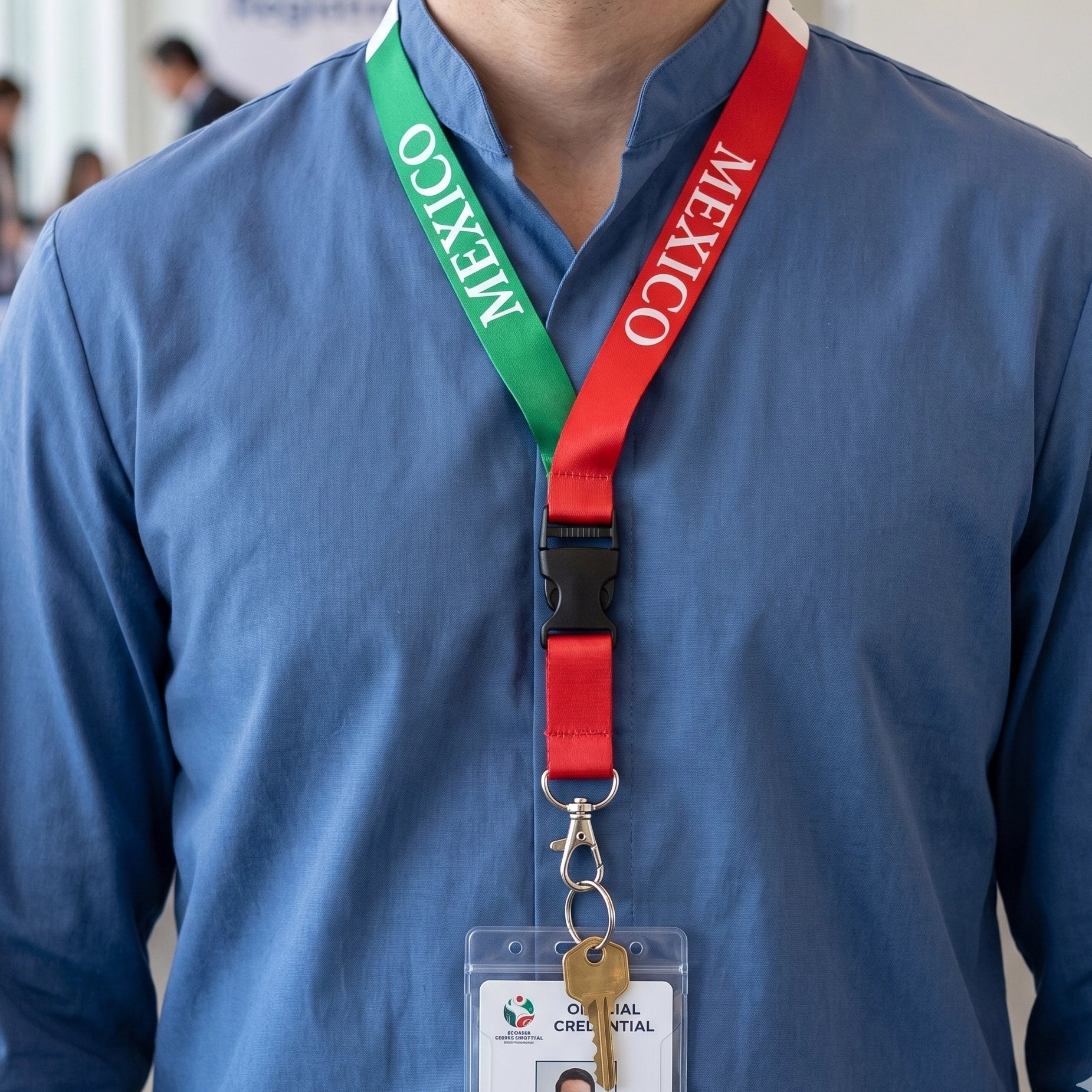 Mexico Patriotic Lanyard with Detachable Buckle and Keychain Clip (ETC-1589MX)