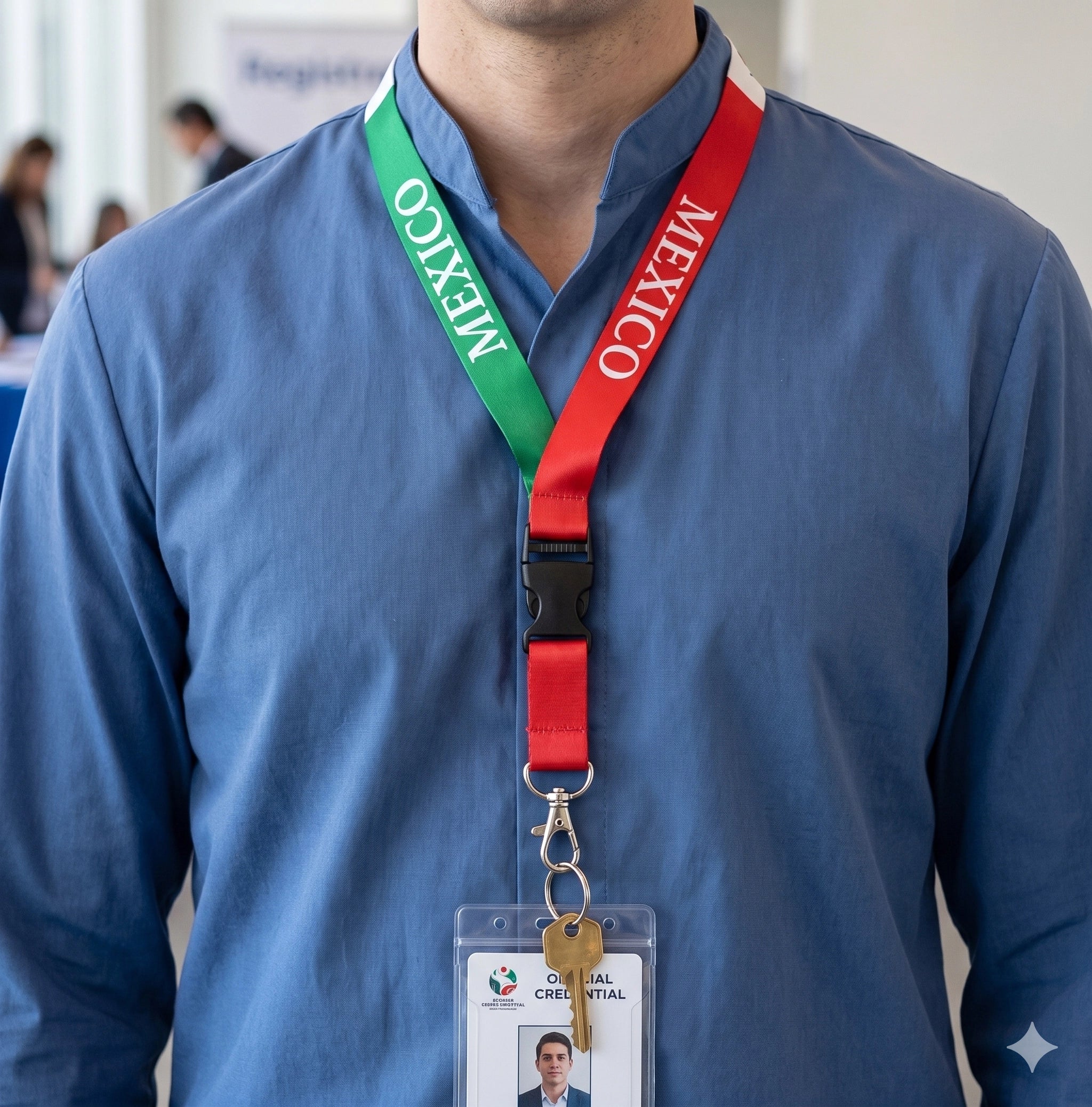 Mexico Patriotic Lanyard with Detachable Buckle and Keychain Clip (ETC-1589MX)