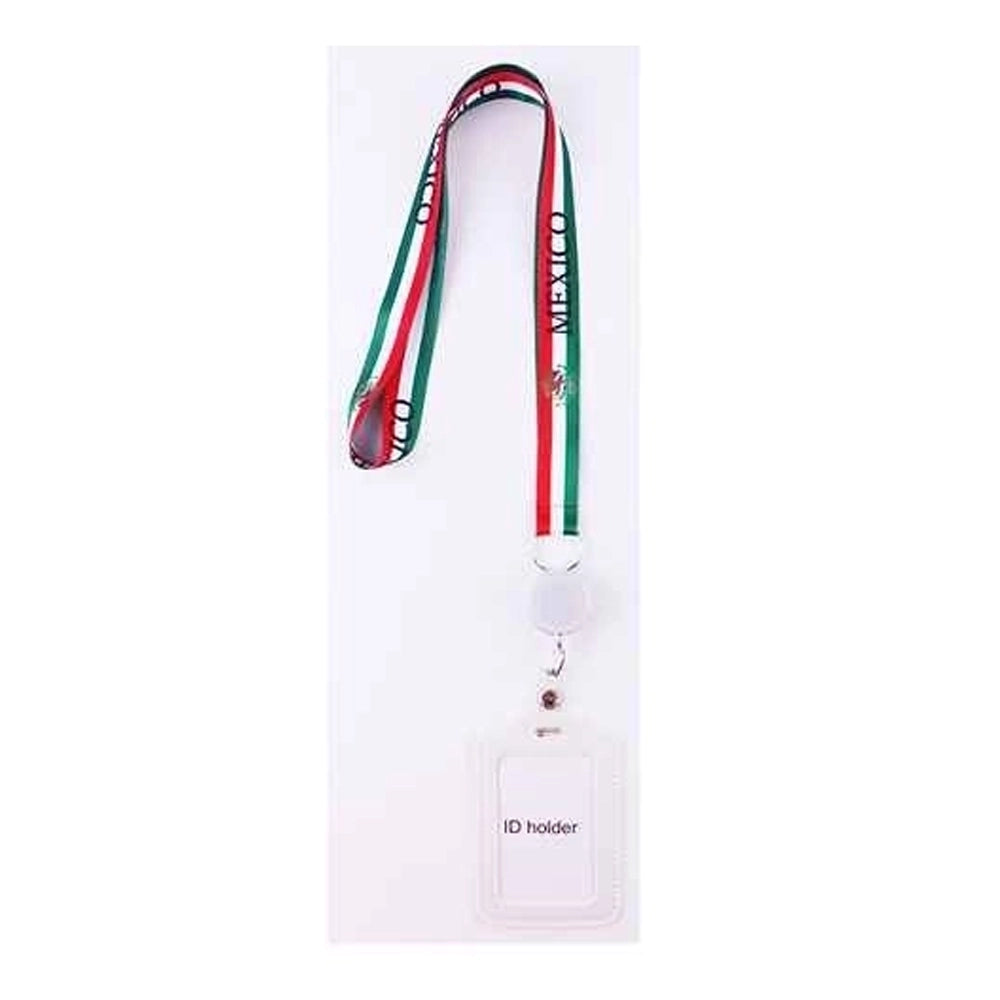 Mexico Flag Lanyard with ID Badge Holder & Retractable Reel | Wholesale (ETC-1590MX)