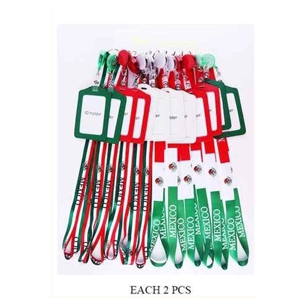 Mexico Flag Lanyard with ID Badge Holder & Retractable Reel | Wholesale (ETC-1590MX)