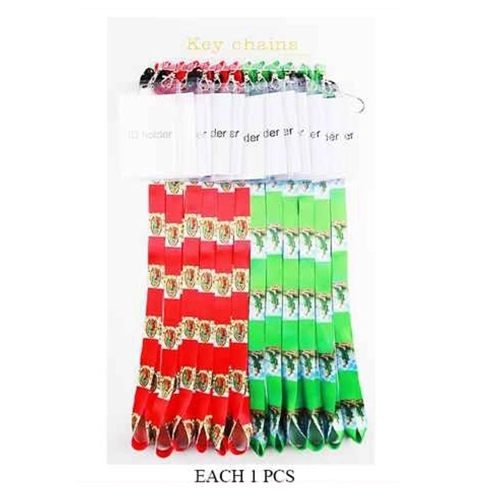 Guadalupe Vibrant Souvenir Lanyards with Clear ID Holders – Red & Green Patterns (ETC-2361)