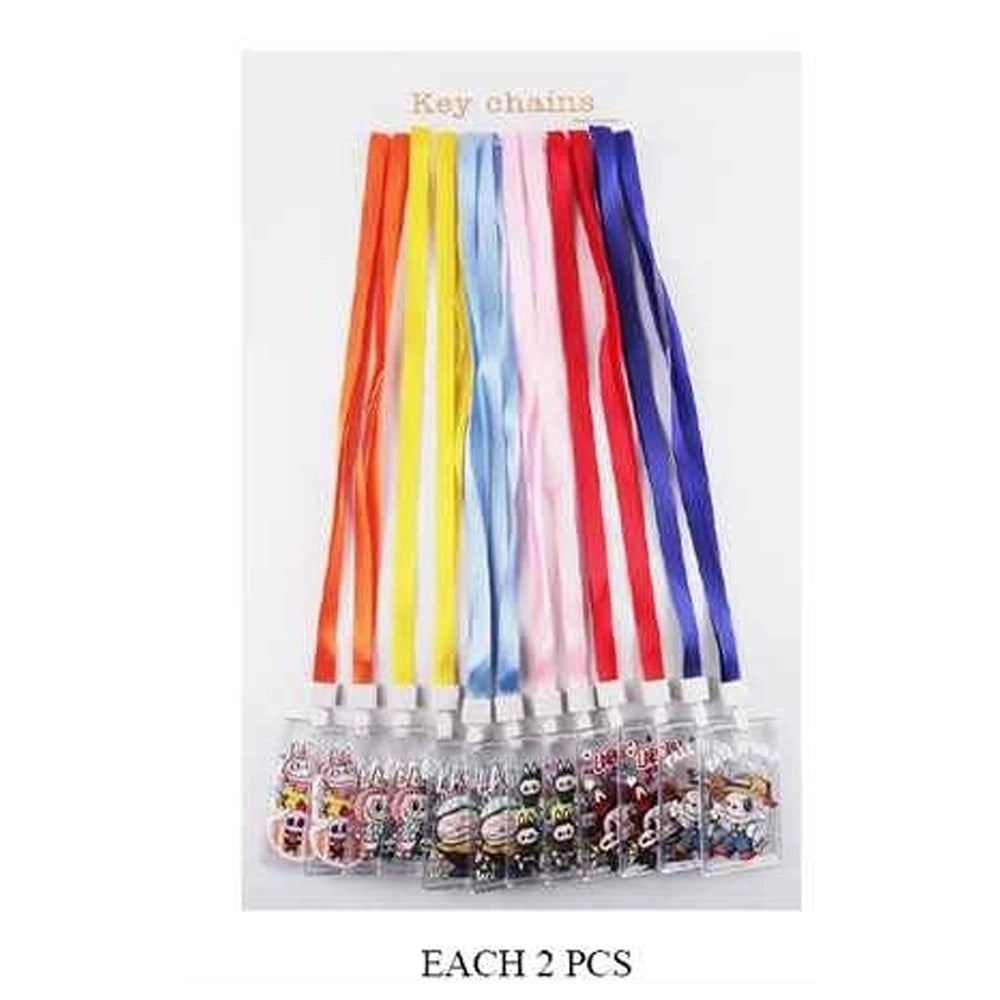 Cute Monster Character ID Card Holder with Colorful Lanyard - Kawaii Themed Badge Sleeve & Keychain (ETC-2977)