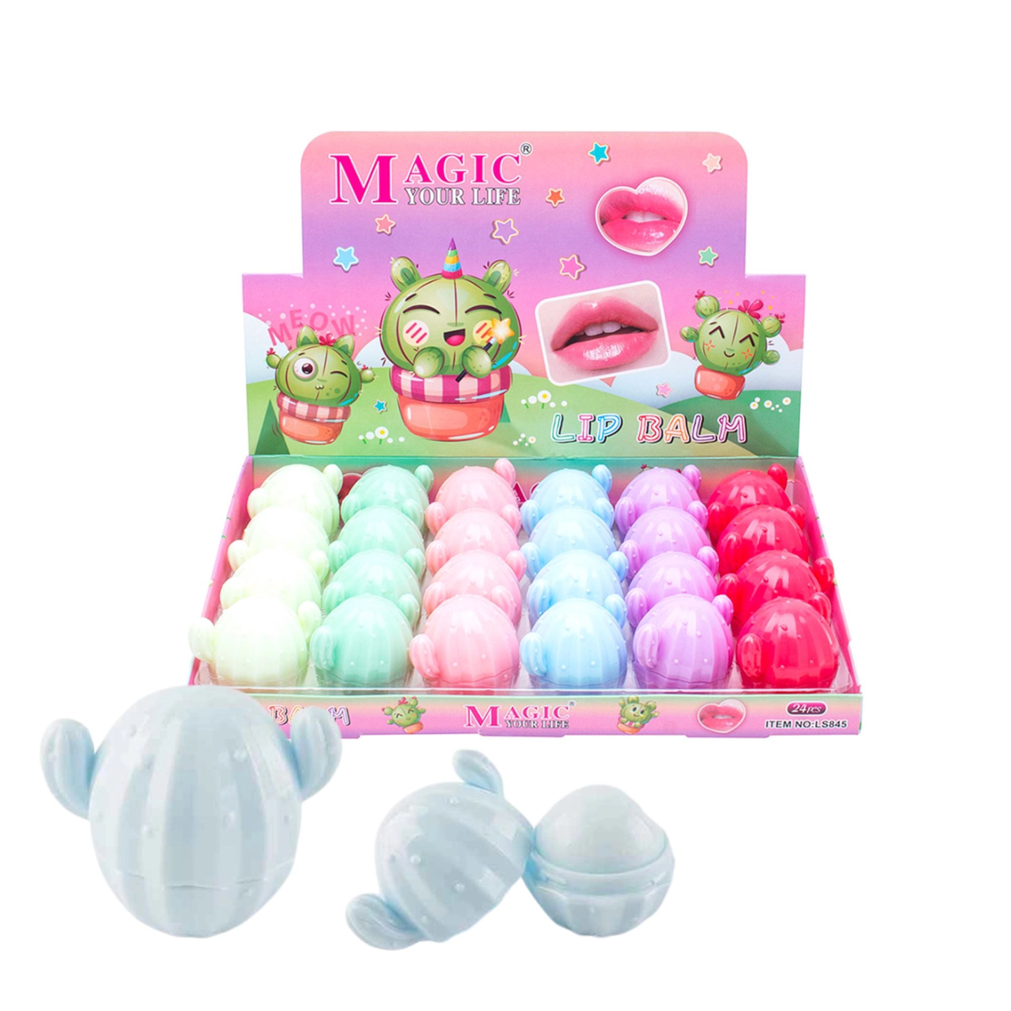 Cute Cactus Shape Moisturizing Lip Balm (LS845)
