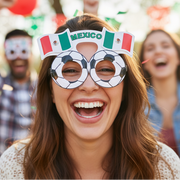 Mexico Soccer Fan Novelty Glasses – Mexican Flag & Football Party Eyewear for World Cup, Game Day, and Patriotic Celebrations (ETC-3230)