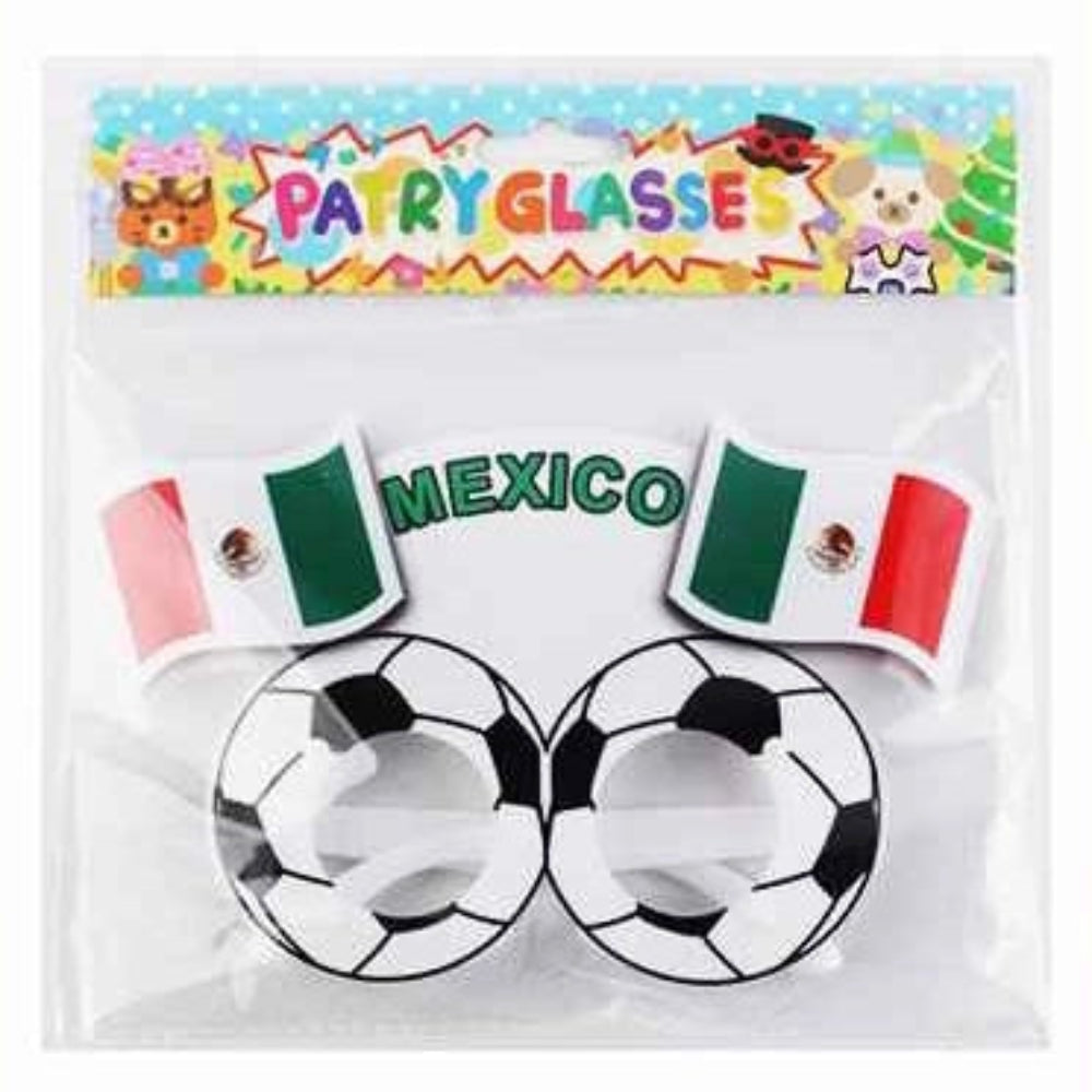 Mexico Soccer Fan Novelty Glasses – Mexican Flag & Football Party Eyewear for World Cup, Game Day, and Patriotic Celebrations (ETC-3230)