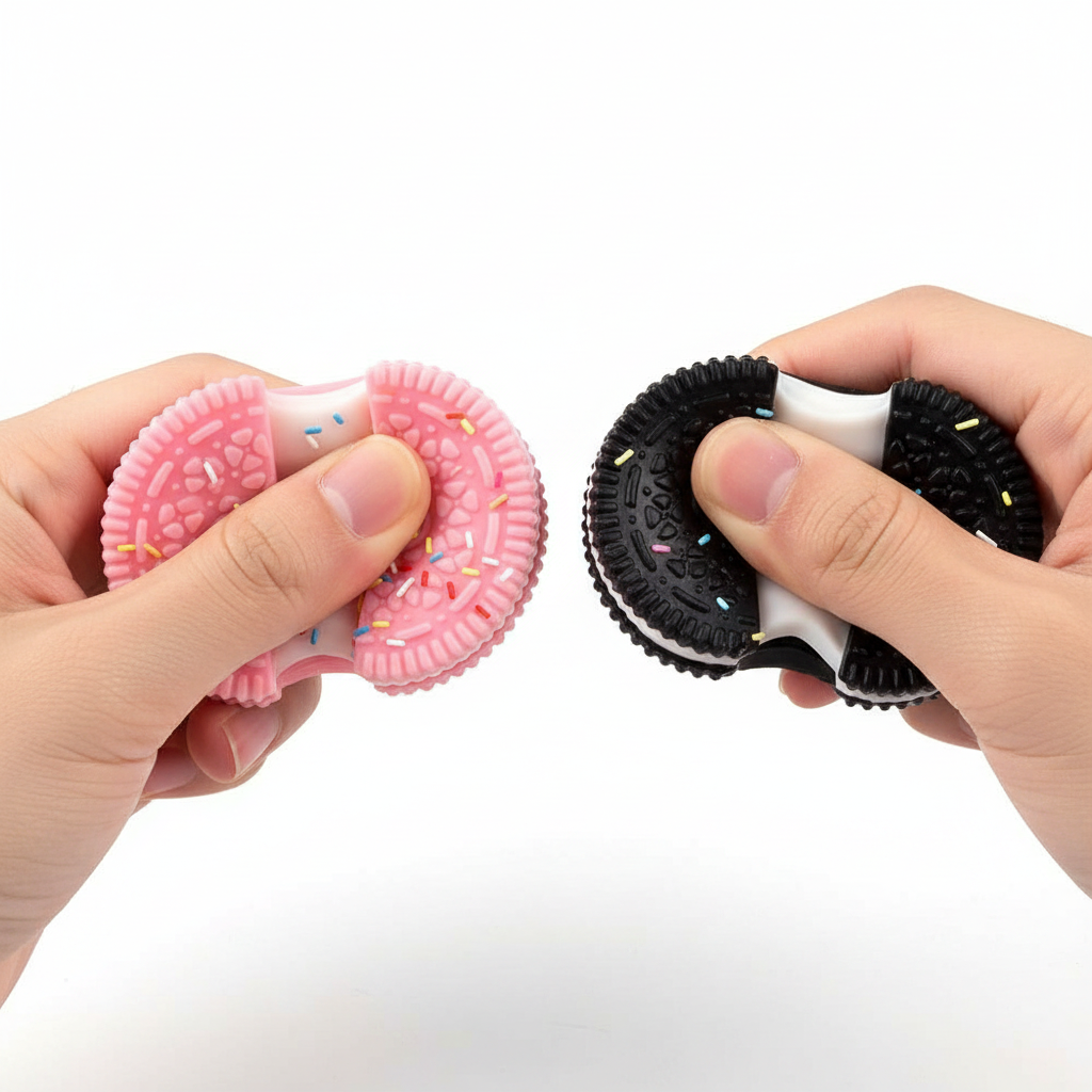 12-Pack Oreo Cookie Decompression Squeeze Toy Set – Cute Sprinkle Biscuit Kawaii Squishy Sensory Fidget Toys for Stress Relief, Party Favors & Goodie Bags (ETC-3358)