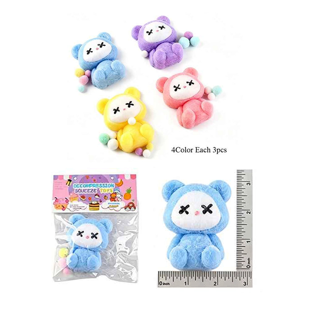 12-Pack Cute Bear Decompression Squeeze Toys – Soft Squishy Fidget Toys for Stress & Anxiety Relief, Kawaii Desk Pets Sensory Toys Party Favors (ETC-3360)