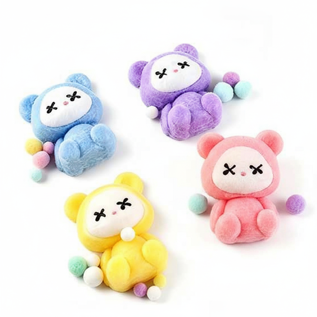 12-Pack Cute Bear Decompression Squeeze Toys – Soft Squishy Fidget Toys for Stress & Anxiety Relief, Kawaii Desk Pets Sensory Toys Party Favors (ETC-3360)