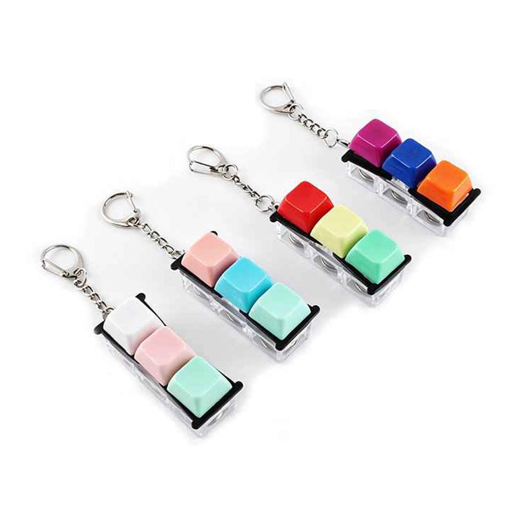 3-Key Mechanical Keyboard Switch Tester Keychain | Clicky Fidget Toy & Stress Relief Keyring (ETC-3368MT)