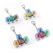 Mechanical Keyboard Switch Fidget Toy Keychain | 4-Key Arrow Layout Clicky Stress Reliever | Clear Keycaps & Translucent Base for Gamers & Tech Enthusiasts (ETC-3369MT)