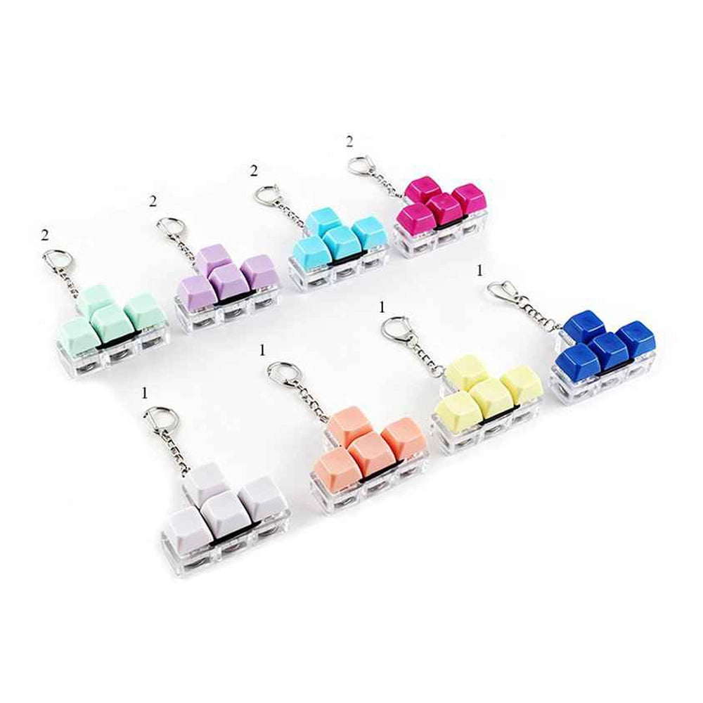4-Key Mechanical Keyboard Switch Keychain & Fidget Toy | Mini Arrow Cluster Keycap Stress Reliever (ETC-3370BT)