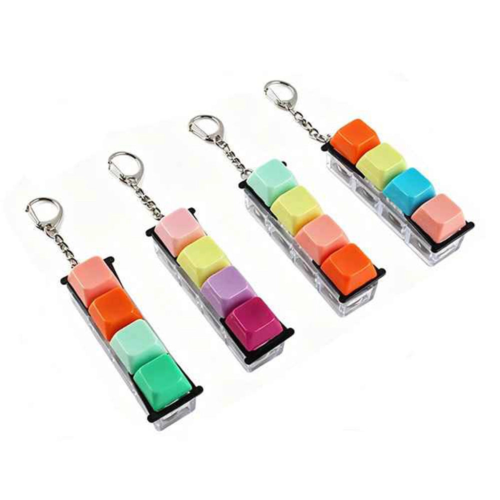4-Key Mechanical Keyboard Switch Tester Keychain – Fidget Toy & Stress Relief Keyring (ETC-3372MT)