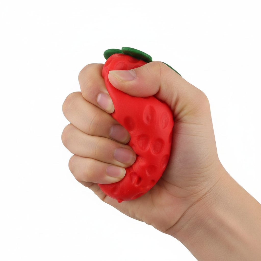 Strawberry Squishy Stress Ball - Soft Squeeze Sensory Vent Toy for Anxiety & Fidget Relief (ETC-3397)