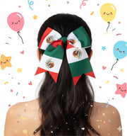 Mexican Flag Ribbon Bow Clip - Viva México Hair Accessory