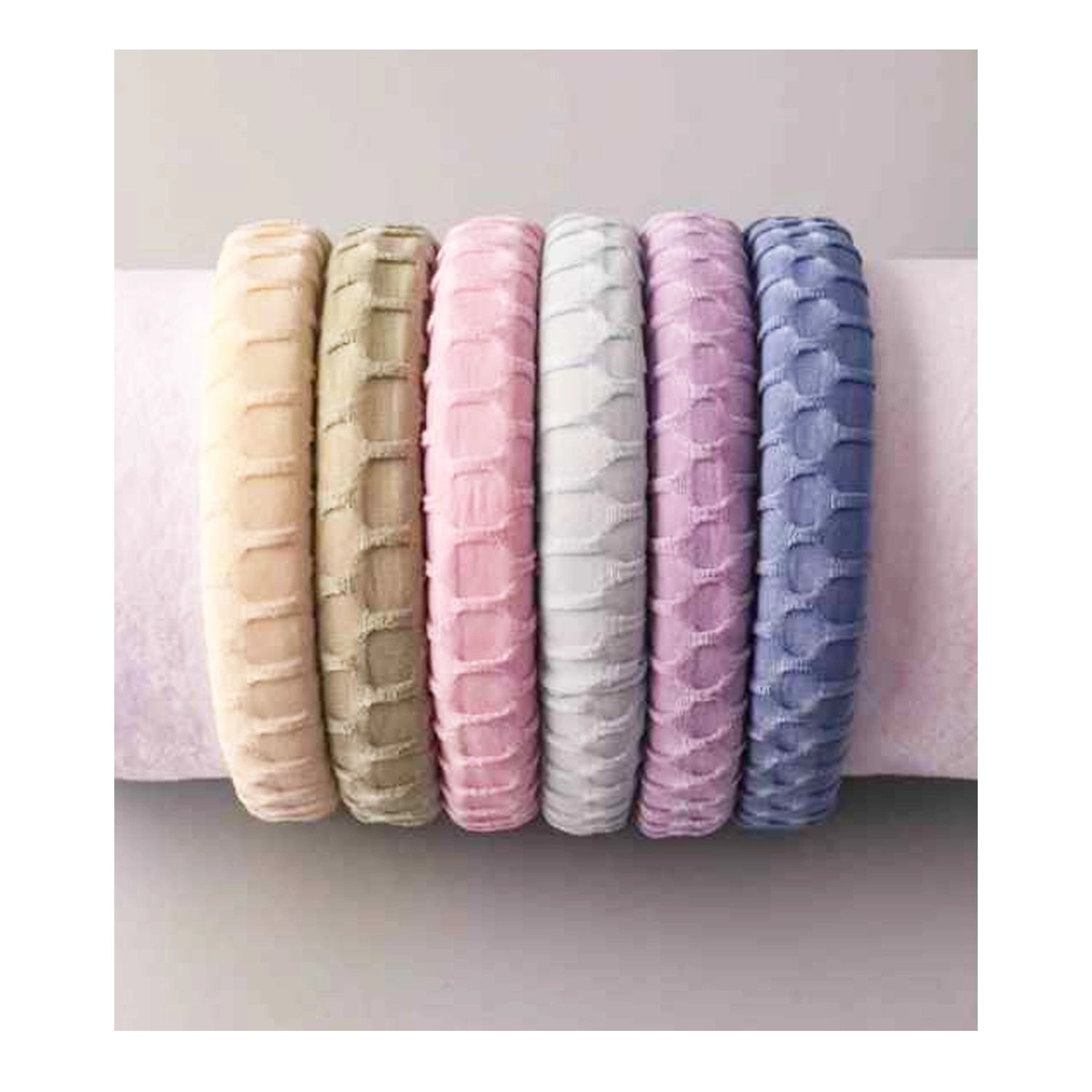 Geometric Textured Puffy Headband – Soft Velvet-Touch Hair Accessory (FH12805)