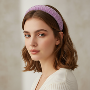 Geometric Textured Puffy Headband – Soft Velvet-Touch Hair Accessory (FH12805)
