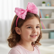 Rose Lace Bow Headband - Charming Floral Hair Accessory for Girls (FHK1392)