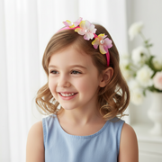 Pearl Floral Accented Satin Headband - Elegant Hair Accessory for Girls & Occasions (FHK1543P)