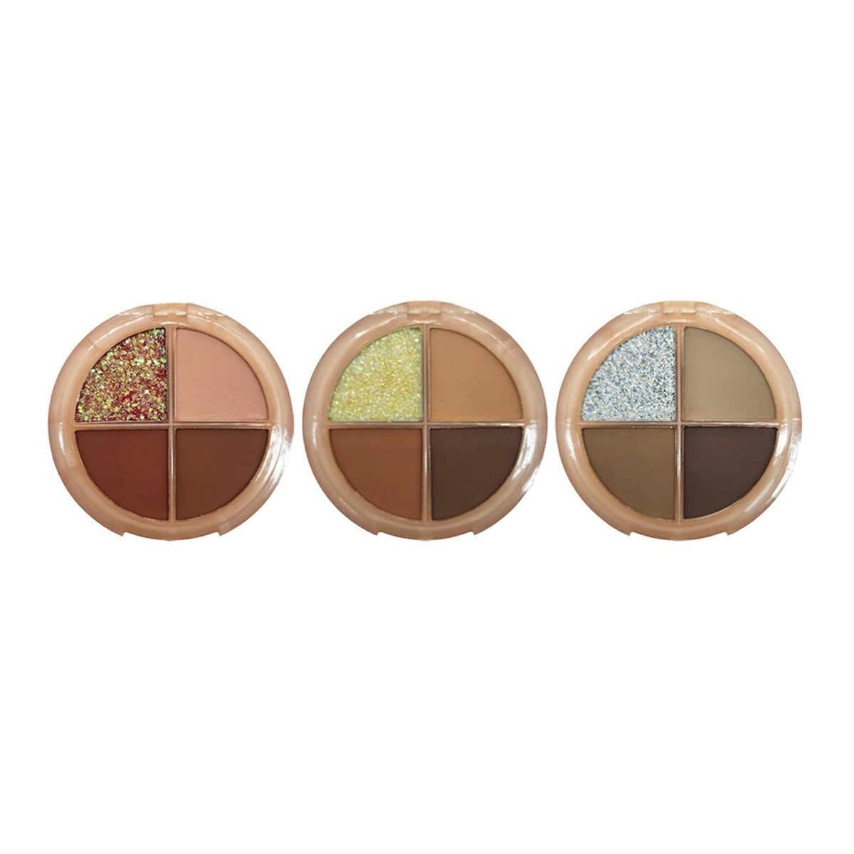 Amuse Bare Glow Essentials 4-Color Eyeshadow Palette Display Set – 3 Color Variations