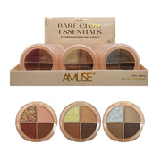 Amuse Bare Glow Essentials 4-Color Eyeshadow Palette Display Set – 3 Color Variations