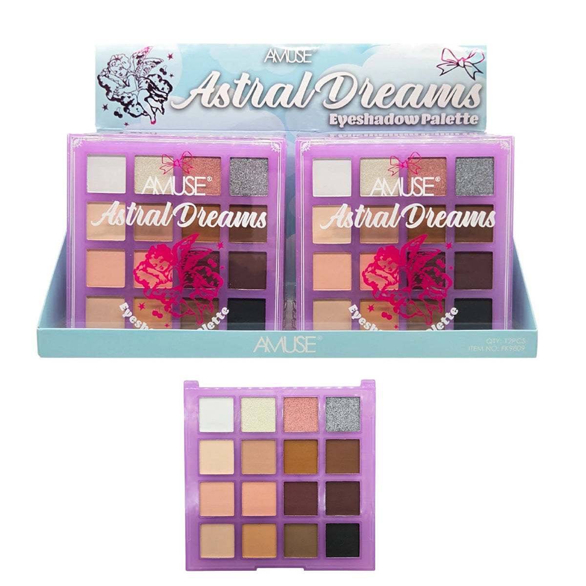 Amuse Astral Dreams 16-Color Eyeshadow Palette Display Set