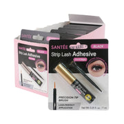 Santée Strip Lash Adhesive - Black, Long-Lasting & Smudge-Proof False Eyelash Glue with Precision-Tip Brush, Aloe Infused (0.25 fl. oz. / 7 ml)
