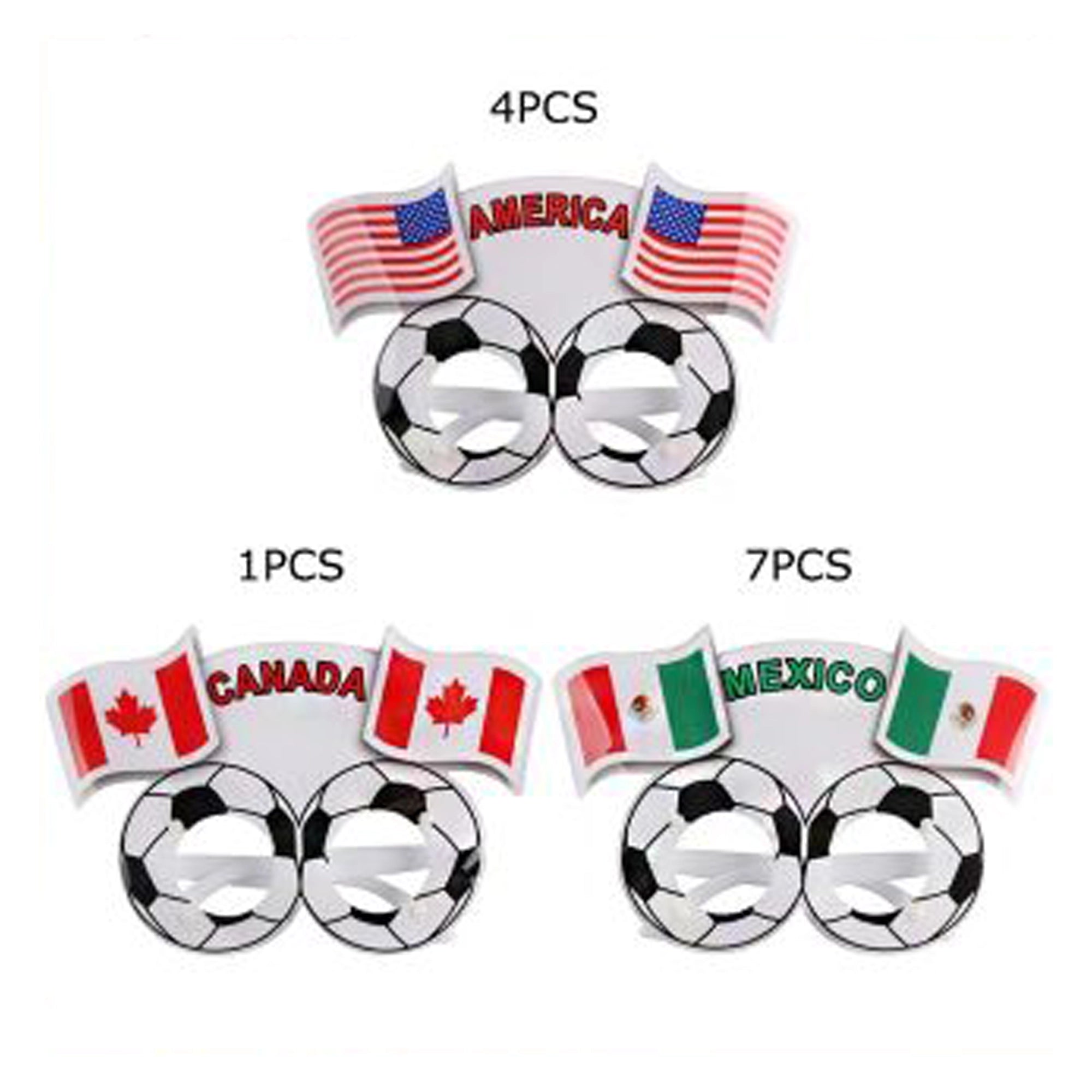 World Cup 2026 Soccer Fan Party Glasses – Novelty Football Eyewear for USA, Mexico, & Canada | North America Host Nations Spirit Gear | 12-Piece (GM-1242FI)