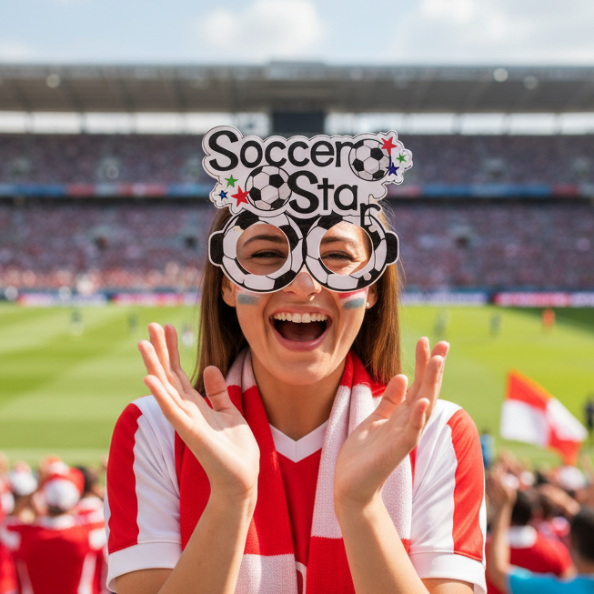 Soccer Party Glasses - Fun Themed Eyewear for Sports Fans & Celebrations (GM-1243FI)