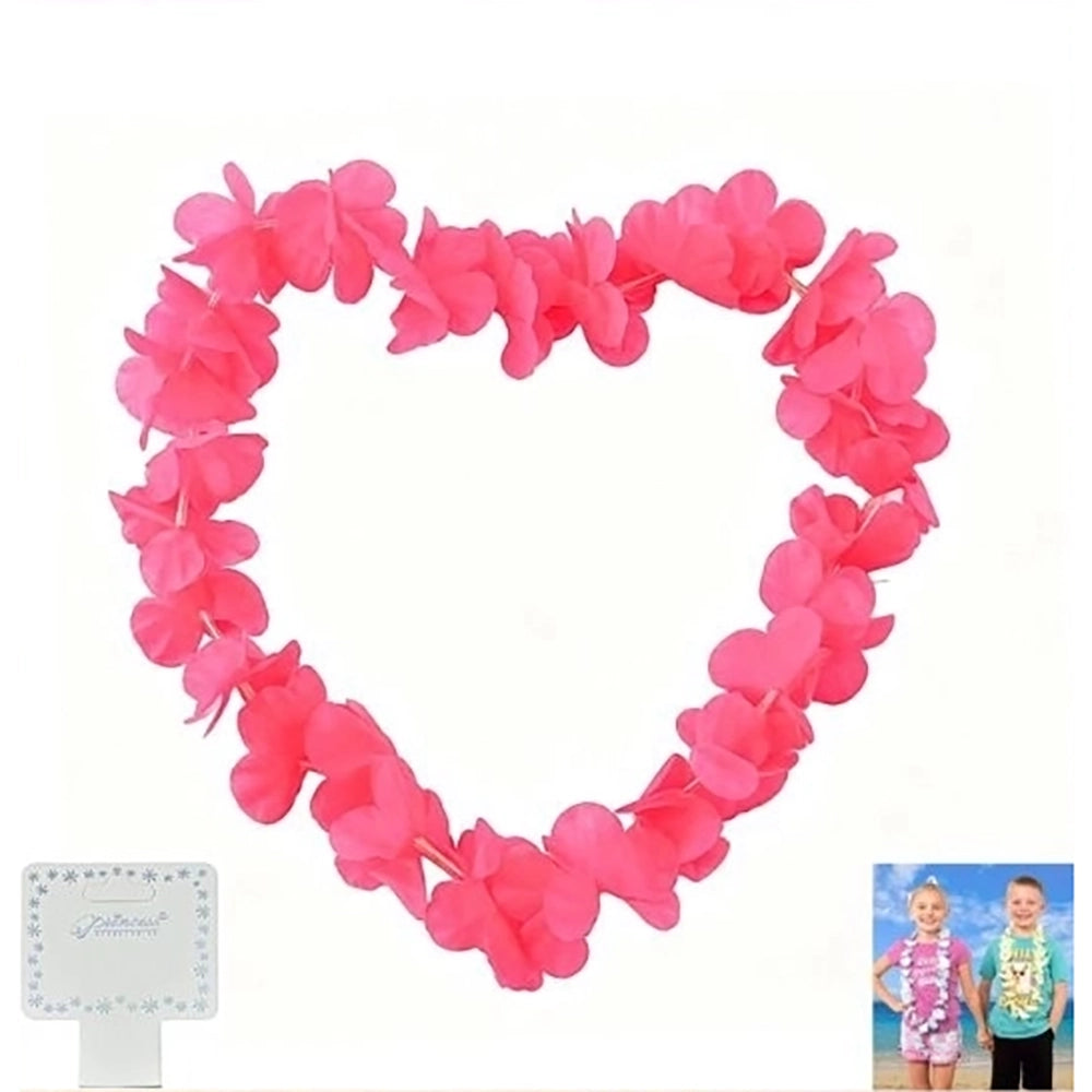 Tropical Luau Flower Lei Necklace 12pc Set – Colorful Party Favors for Hawaiian Beach Themes, Summer Festivals, and Celebrations (GMF-1000)