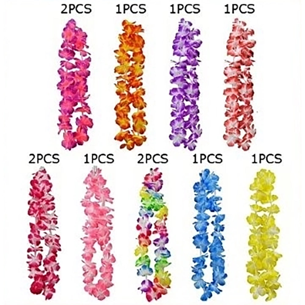 LED Light-Up Hawaiian Flower Lei Necklace – Colorful Tropical Party Favors (Pack of 12 Assorted Colors) (GMF-1004)