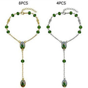St. Jude Thaddeus Green Crystal Rosary Bracelet – Gold & Silver Tone (GMR-342)